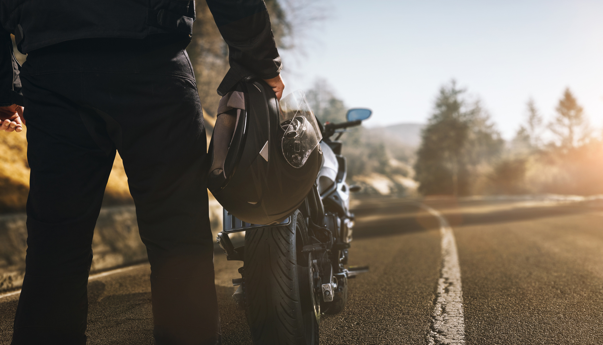 Motorcyclist on a road